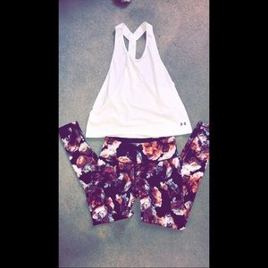 Victoria Secret leggings and Under Armour tank top